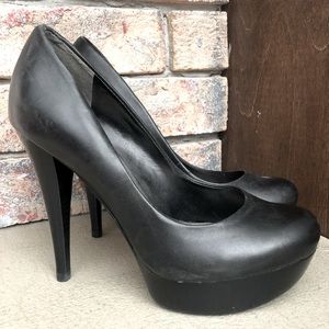 Black Leather Guess Heels